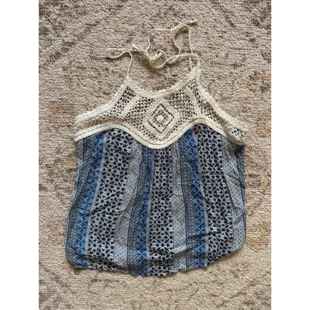 Full Tilt crochet neck halter top